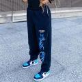 Gothic Butterfly Lightning Print Sweatpants Women Casual Baggy Sports Joggers High Waisted Trousers Black Cargo Pants BQ.