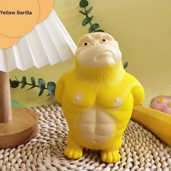 Cartoon Yellow Gorilla Squeeze Toys Press and Slow Rebound Squishy Toy Funny Gorilla Stress Relief Toys Home Office Decor