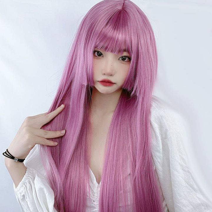 Wig%20Girl%20Hime%20Cut%20Fashion%20Air%20Bangs%20Long%20Straight%20Hair%20Invisible%20Seamless%20Jellyfish%20Head%20Soft%20GirlCOS%20-%20Image%203