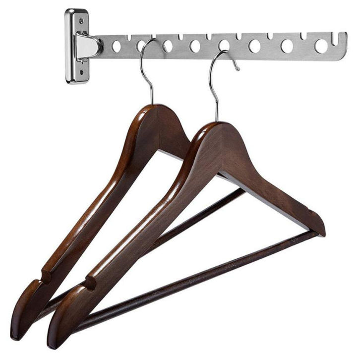 Folding%20Wall%20Mounted%20Clothes%20Hanger,%20Clothes%20Hook%20with%20Swing%20Arm%20Holder%20Clothing%20Hanging%20System,%20Closet%20Storage%20Organizer%20Heavy%20Duty%20Drying%20Rack(8%20Holes)%20,%20Wall-mounted%20drying%20rack%20-%20Silver%20-%20Image%207