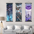 Wall Artwork Keqing Hutao Mona Hanging Anime Scrolls Canvas Mural Pictures Painting Genshin Impact Room Decor Home Print Poster. 