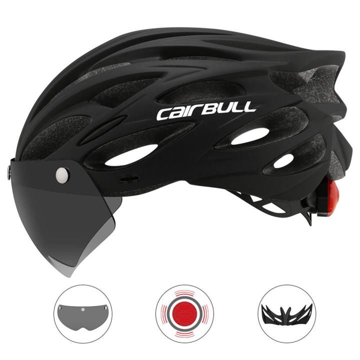 Cairbull Helmet Ultralight Off-road Mountain Bike Cycling Helmet with Removable Visor Taillight