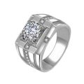 Classic High Carbon Diamond High Men's Diamond Ring Imitation Moissanite Plated Yellow Gold Domineering Wedding Ring Wholesale.