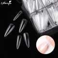 Monja 504Pcs/Box Acrylic False Nails Transparent Full Cover Ultrathin Fake Nails UV Gel Extension Builder Nail Accessories. 