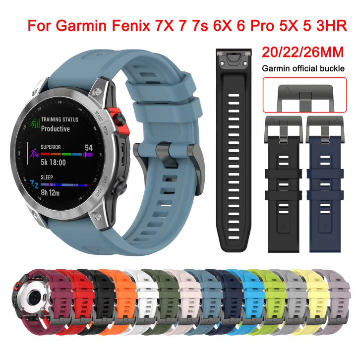 QuickFit 20 22 26mm Silicone Strap for Garmin fenix 7X 7S 6X
