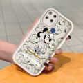 TA for Realme C15 Back Cover Soft Square Ladder White Handsome Mouse Pattern Cases Silicone Camera Protection Phone Case. 
