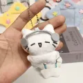 Kawaii Plush Cat Keychains Creative Embroidered Pendant School bag Keyrings Backpacks Decoration Gift For Friends.