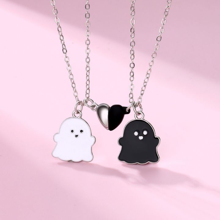Lovecryst%202Pcs/set%20Cute%20Black%20and%20White%20Ghost%20Magnet%20Best%20Friend%20Necklace%20for%20Girls%20BFF%20Friendship%20Jewelry%20Gift%20-%20Image%202