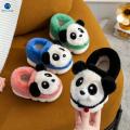 Winter Indoor Panda Children Slippers Flat Furry Home Cartoon Women Slippers Warm Non-slip Parent-child Family Shoes Miaoyoutong. 