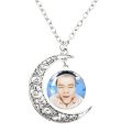 Cute Jyp Meme Necklace Lovers Women Glass Cabohcon Moon Pendant Accessories Party Girls Chain Charm Jewelry for Women Gift.