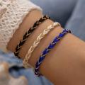 new jewelry sweet and cool style black diamond five-petal flower multi-layer bracelet set ins style bracelet four-piece set.