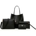 4pcs Women Lady Fashion Handbag Shoulder Bags Tote Purse Messenger Satchel Set Bag Crossbody Card Case Holder Wallet for Girls.