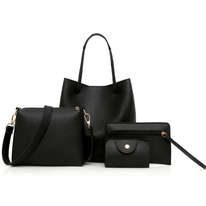 4pcs%20Women%20Lady%20Fashion%20Handbag%20Shoulder%20Bags%20Tote%20Purse%20Messenger%20Satchel%20Set%20Bag%20Crossbody%20Card%20Case%20Holder%20Wallet%20for%20Girls%20-%20Image%207