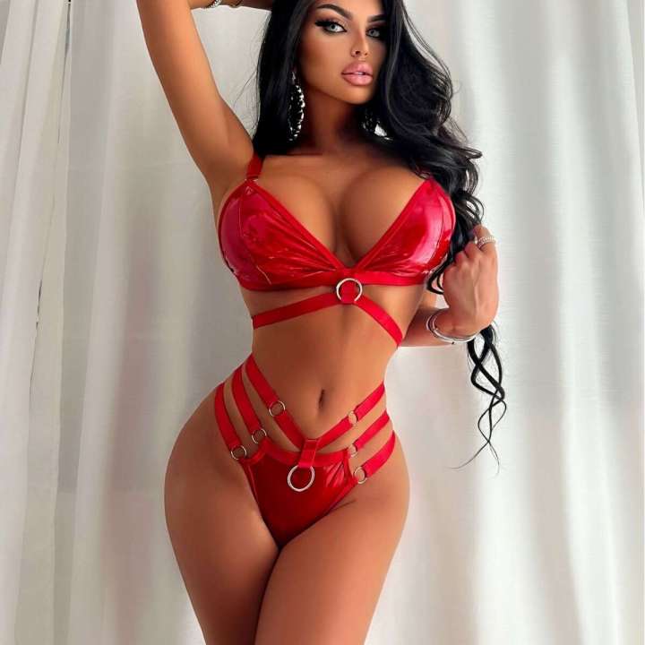 High end swimsuit bikini ring sexy leather hot girl outfit