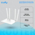 Cudy WR1200 AC1200 Dual Band Smart Wi-Fi Router - 5dBi High Gain Antennas - 867Mbps at 5GHz and 300Mbps at 2.4GHz - White. 