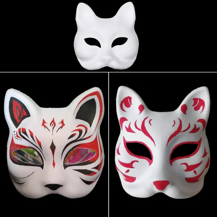 Roleplay%20Handdrawn%20White%20Pulp%20Mask%20DIY%20Adult%20Christmas%20Halloween%20Party%20Santa%20Claus%20Cat%20Fox%20Full%20Face%20Masks%20Cosplay%20Costume%20Props%20-%20Image%204