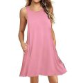Women's Summer Casual Swing T-Shirt Dresses Beach Cover Up With Pockets Plus Size Loose T-shirt Dress.