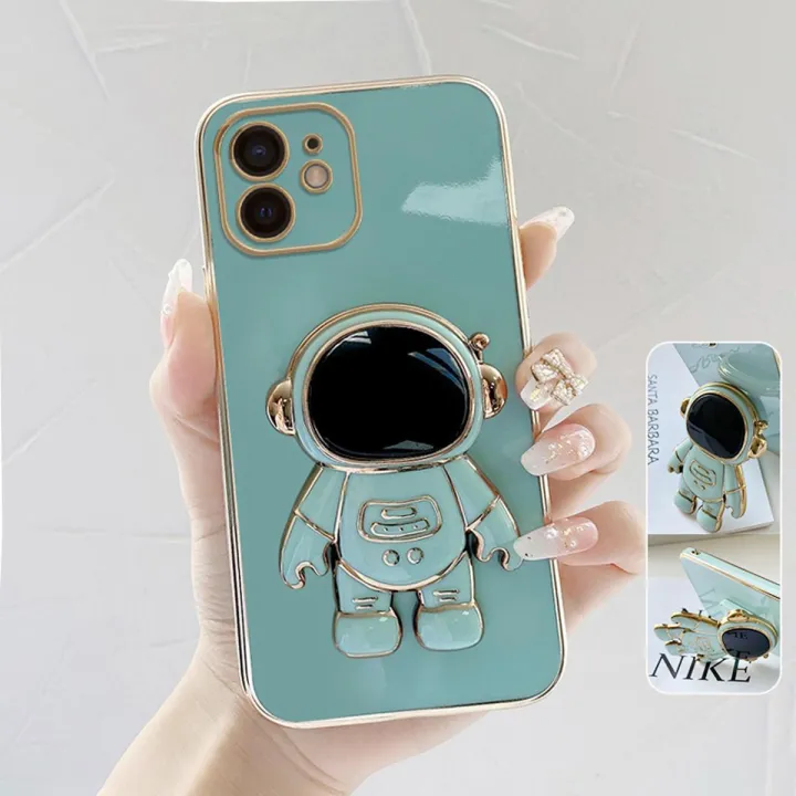FELMYST%20Astronaut%20Case%20For%20iPhone%2012%20mini%203D%20NASA%20POP%20Folding%20Stand%20Holder%20Mobile%20Phone%20Casing%20Girl%20Boy%20Luxury%20Plating%20Square%20Soft%20Shockproof%20Cover%20Accessories%20-%20Image%202