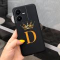 For Vivo Y22 Case Vivo Y22s V2206 V2207 Cute Crown Letters Cover Shockproof Phone Case For Vivo Y22 Y 22 s VivoY22 s Soft Fundas.