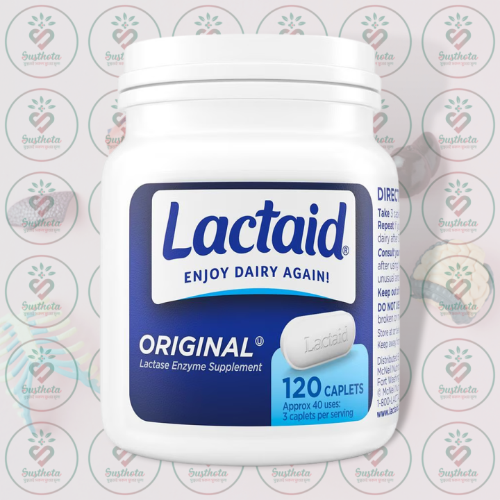 Lactaid Original Lactase Enzyme Supplement - 9000 FCC - 120 Caplets - with Natural Lactase Enzyme - for Lactose Intolerance Relief