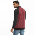 Masculine Knitted bombers jacket - Maroon. 