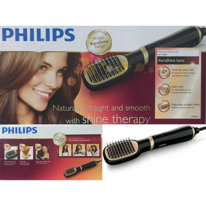 Philips HP8659 Kerashine Essential Care Air Styler (Not Straightener) - Black/Golden
