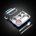 Lunch box 304 stainless steel plate student canteen heating bento portable fast food thermal insulation Compartments lunch box.
