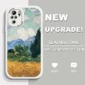 AMORVOR for Redmi Note 10 4G / Note 10S Back Cover Oil Painting PU Leather Case Soft Silicone Edge Phone Cases. 