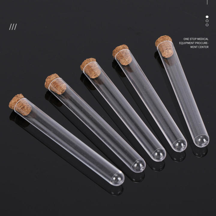 15X100mm 15X100mm test tube Airtight 20ml Transparent Transparent plastic test tube Plastic Round bottom test tube for