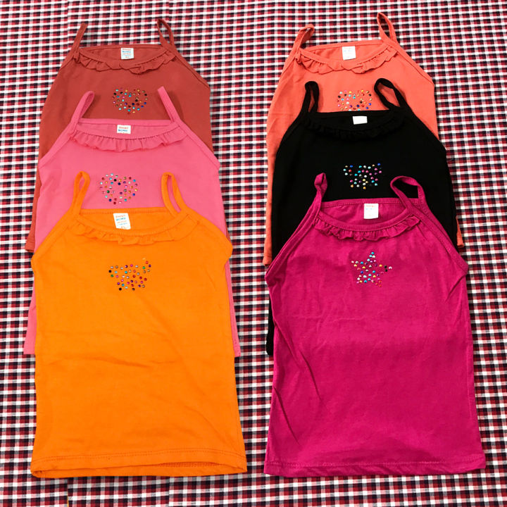 6 Pieces Multi Color girls Singlet / Tank Top and tees by any color
