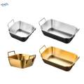Stainless Steel Fries Plate Tray Fried Chicken Plate for Cafe Party Dining Table. 