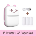 Portable Mini Thermal Printer 58mm Bluetooth Printer for printing Photo Label DIY Handcraft List Memo Notes Journal Receipt Instant Printer, Nadra-C9-Pink-Mini-3-Roll. 