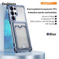 Fashions Sales promotion Plating Wallet Slot Portable Slim Clear TPU Case For Samsung S25 S24 S23 Ultra Plus S21 FE A56 A36 A26 A16 Drop Protection Cover. 