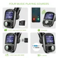 HY29 Bluetooth FM Tran_s_mitter Car MP3 Player 3.1A USB Charger Support EQ Setting Voltmeter TF Card U Disk AUX Out. 