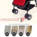 4 Wheel Ultralight Folding Baby Travel Stroller Trolley Stroller Safety Carriage Newborn Stroller - Red.