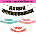 Happy Anniversary Card Banner - Elevate Your Celebration with this Stylish and Versatile Decoration - (Pack of 1 Pcs).