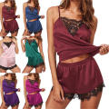Lace Women Pajamas Set Soft Satin Satin Sleepwear Lace Lingerie for Home Sleep Ladies Wear Loungewear. 