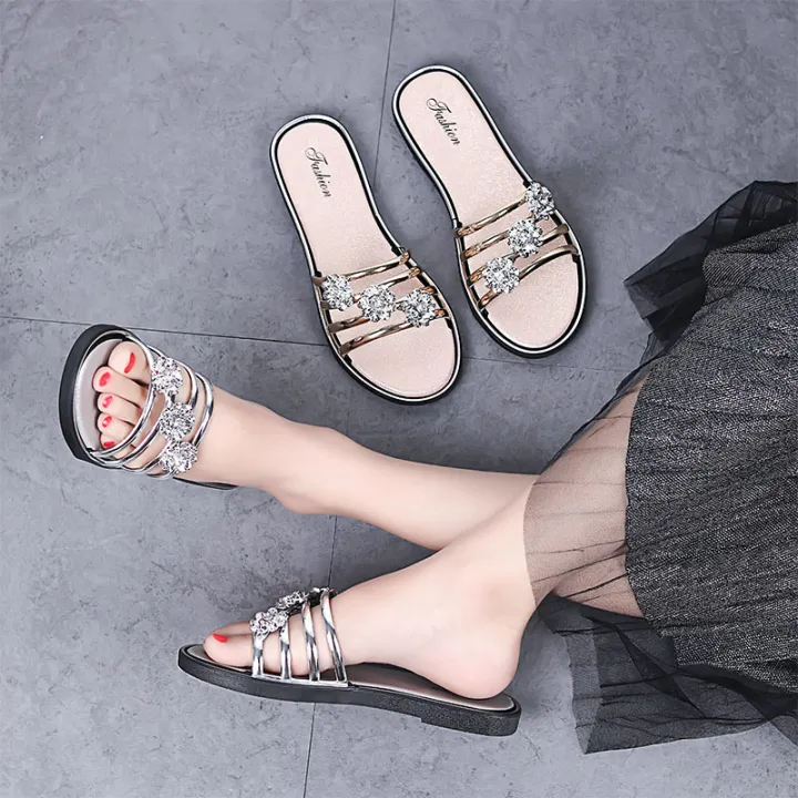 Slippers%20Women's%202024%20New%20Wear%20Summer%20Semi-Slippers%20Fashion%20Flower%20Beach%20Shoes%20Sandals%20Flat%20Casual%20Flip-Flops%20-%20Image%203