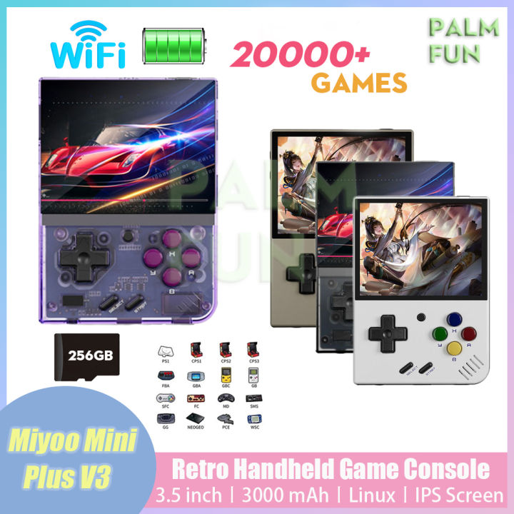 Miyoo Mini Plus V3 Retro Handheld Game Console 3.5 Inch IPS HD Screen Classic Video Game Console Linux System Gaming Emulator