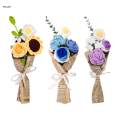 Crochet Flower Bouquet Artificial Flowers Elegant Carefully Weave Knitted Durable Floral. 