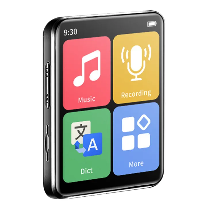 Mini Portable MP3 Player Bluetooth Small Music Player Touch Screen Walkman Sports Music Player Built in 32G Card-Black