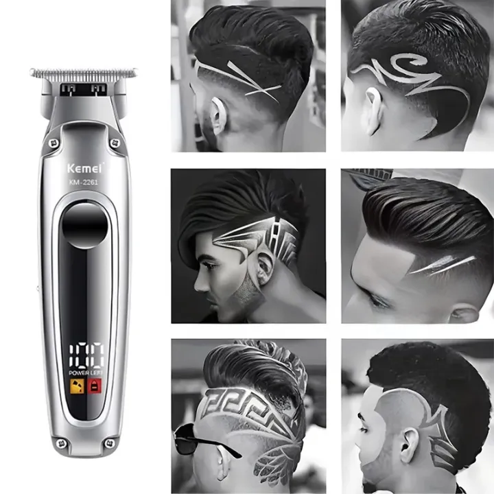 KEMEI%20KM-2261%20Rechargeable%20Metal%20Body%20Digital%20Display%20Beard%20Trimmer%20&%20Hair%20Clipper%20-%20Image%204