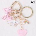 Cute Girls' Keychains Car Keys Key Chains Bag Decor Pink Rosette Rainbow Pendant MJD. 