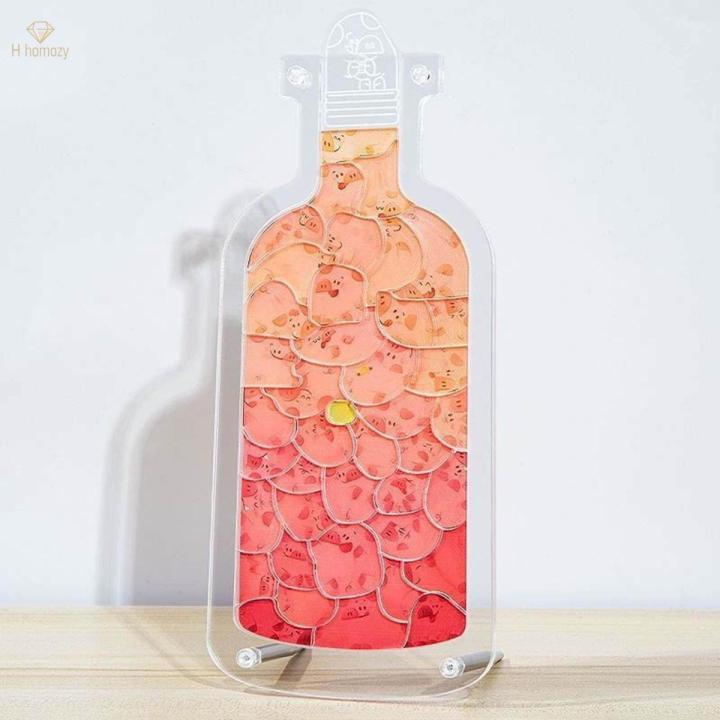Animal Puzzle Jigsaw Toy Gift Cartoon Collections, Desktop Decorative Toy, DIY Educational Toy Acrylic Jigsaw Puzzle Bottle for Children Teens