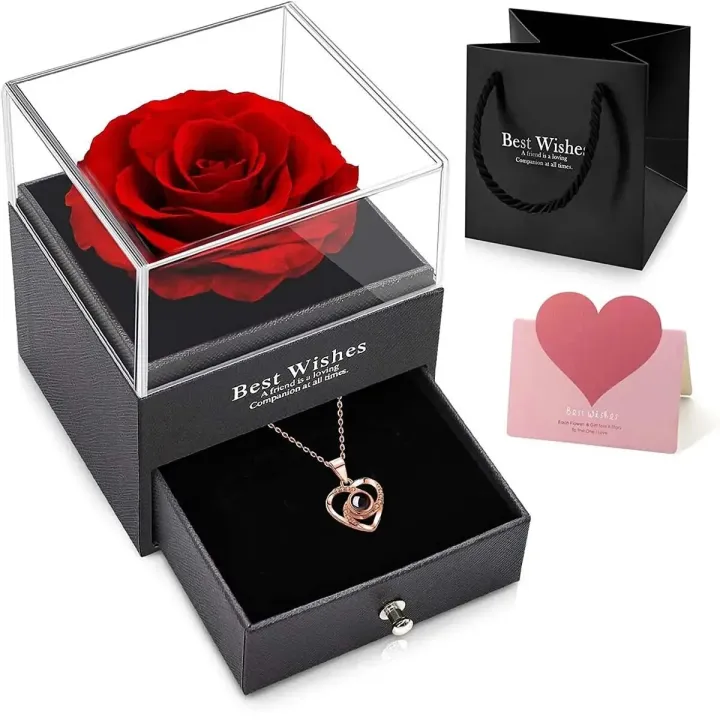 1set%20Hollow%20Zircon%20Love%20Necklace%20Female%20MOTHER'S%20Day%20Eternal%20Flower%20Artificial%20Flower%20Gift%20Box%20Jewelry%20Box%20-%20Image%202