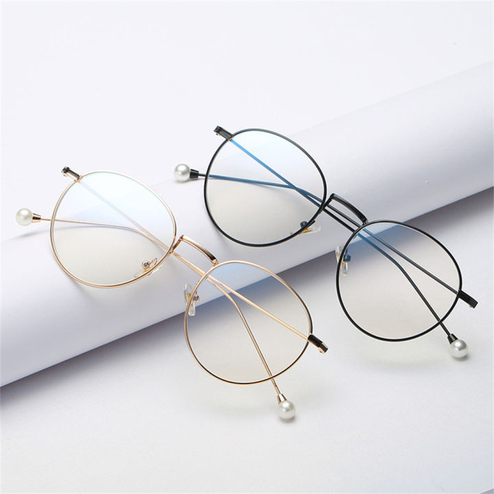 Retro Ultralight Round Metal Frame Unisex Computer Glasses Blue Light Blocking Eyeglasses Flat Mirror Eyewear