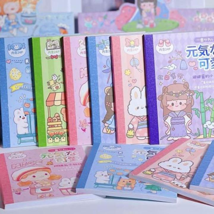 Kawaii%20Cute%20Sticky%20Scrapbooking%20Journal%20Decorative%20Sticker%20Book%20(24Sheet)%20-%20Image%202