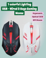 7-Color Breathing RGB lights DPI button USB Wired Gaming Mouse – Ergonomic Optical Mouse for Home, Office & Business Use. 