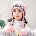 1pc Autumn And Winter Cute Girls Princess Hat, Plus Velvet Warm Knitted Ear Protection Hat For Kids. 