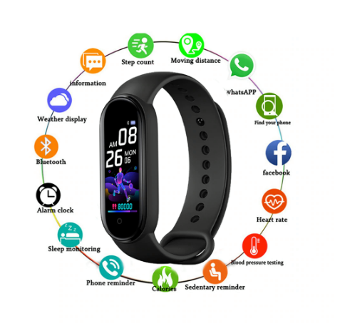 M5 Smart Watches Men Women Heart Rate Monitor Blood Pressure Fitness  Tracker Smartwatch Band Sport Watch for IOS Android